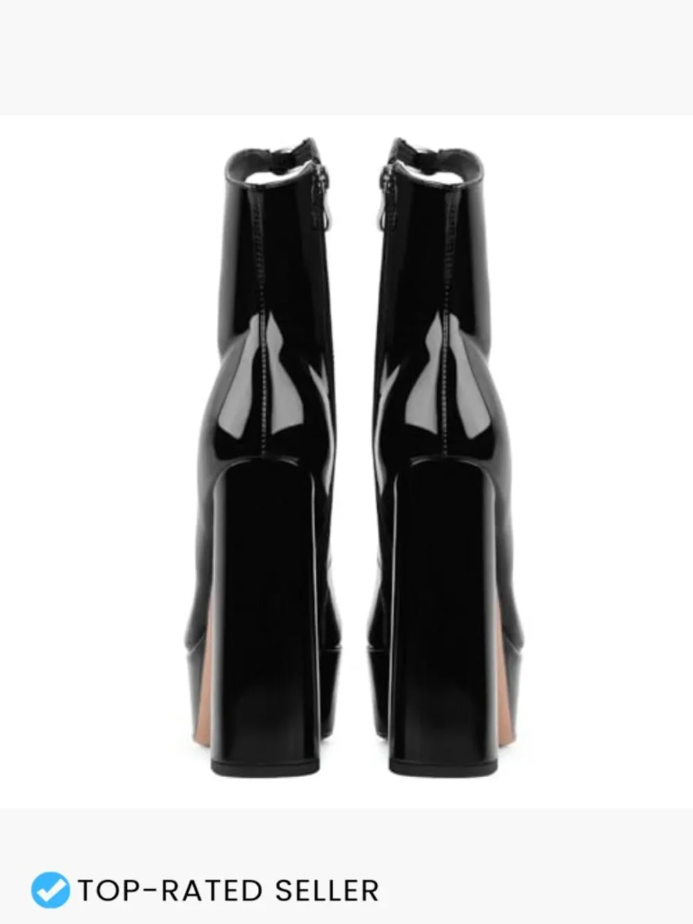 Chunky Platform Boots Gothic Ankle Booties Side Zip Block Heels